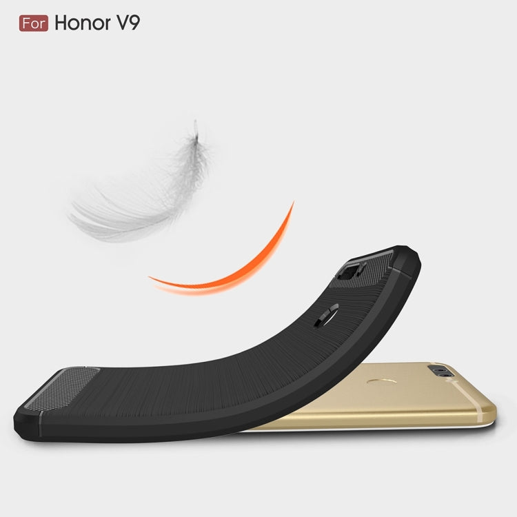 For Huawei  Honor V9 Brushed Carbon Fiber Texture Shockproof TPU Protective Cover Case