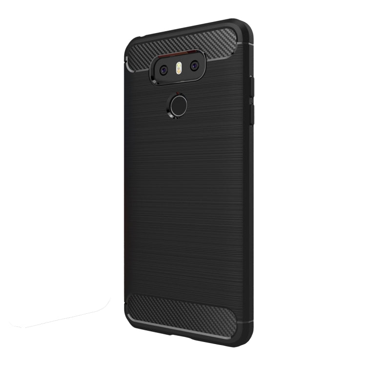 For LG G6 Brushed Carbon Fiber Texture Shockproof TPU Protective Cover Case