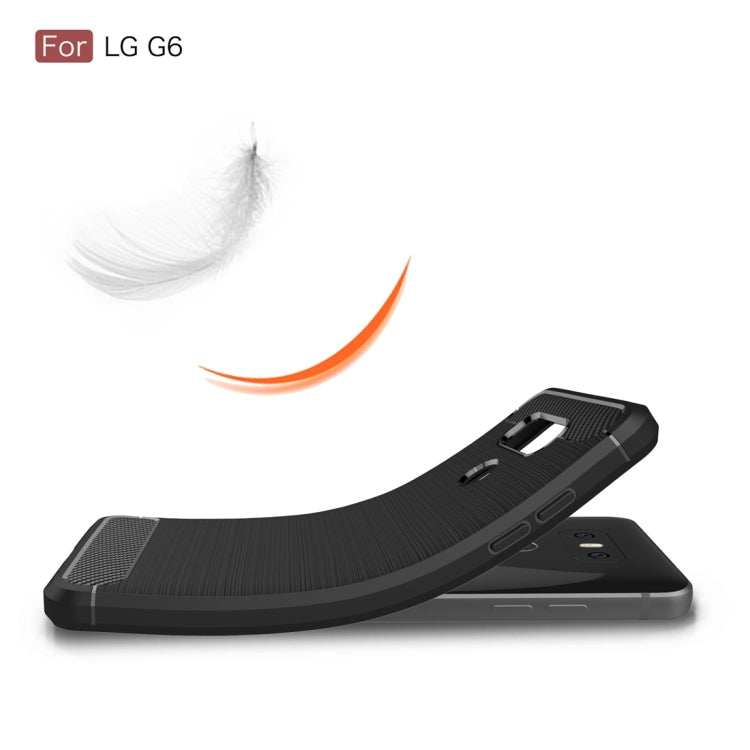 For LG G6 Brushed Carbon Fiber Texture Shockproof TPU Protective Cover Case
