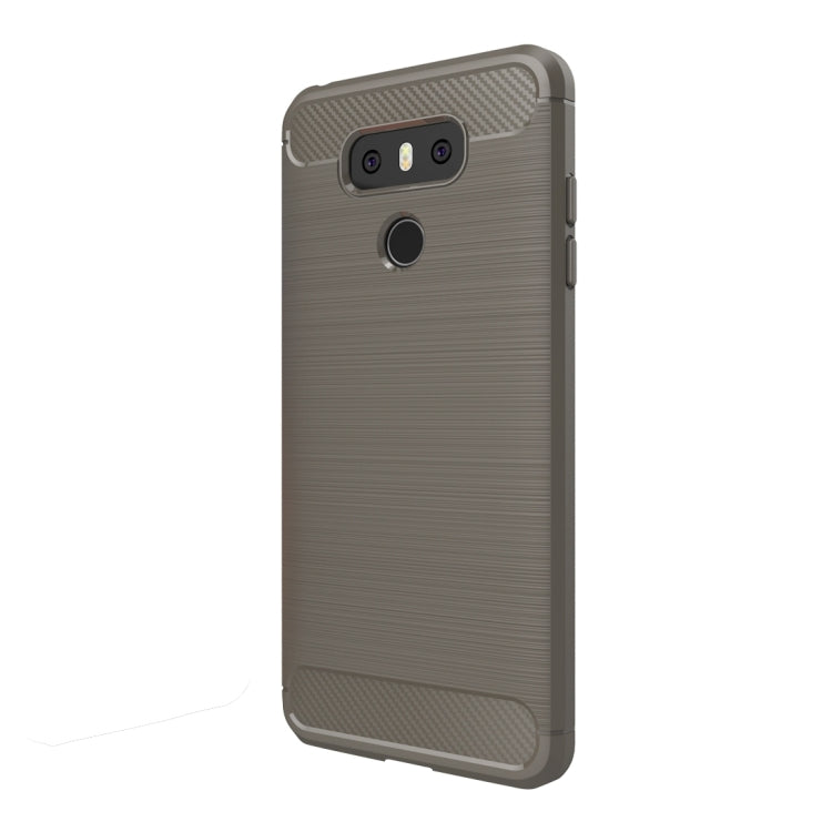 For LG G6 Brushed Carbon Fiber Texture Shockproof TPU Protective Cover Case