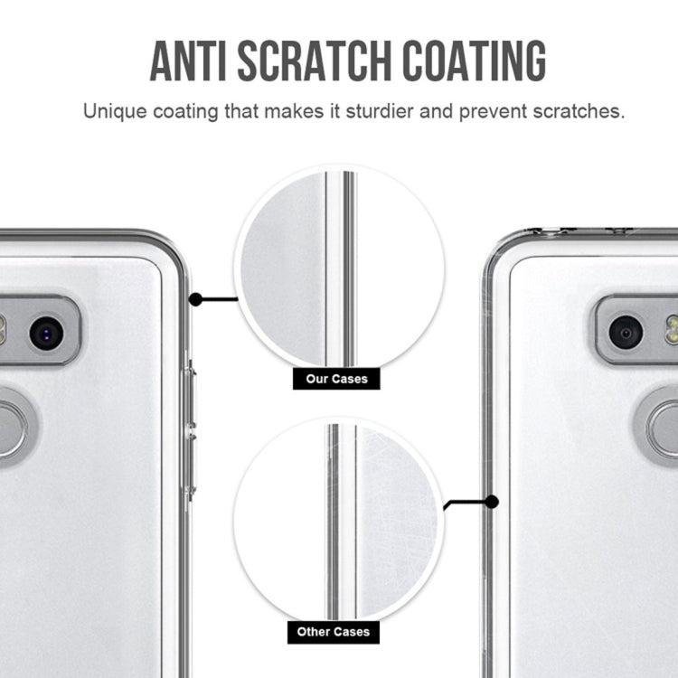 For LG G6 PC + TPU Chrome Plated Press Button Transparent Protective Back Cover Case(Transparent)