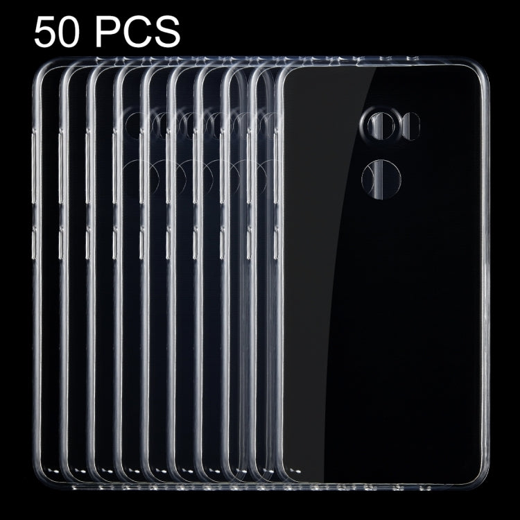 50 PCS for HTC One X10 0.75mm Ultra-thin Transparent TPU Protective Case