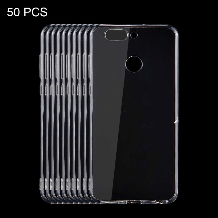 50 PCS for  Huawei nova 2 0.75mm TPU Transparent Protective Case Back Cover Shell