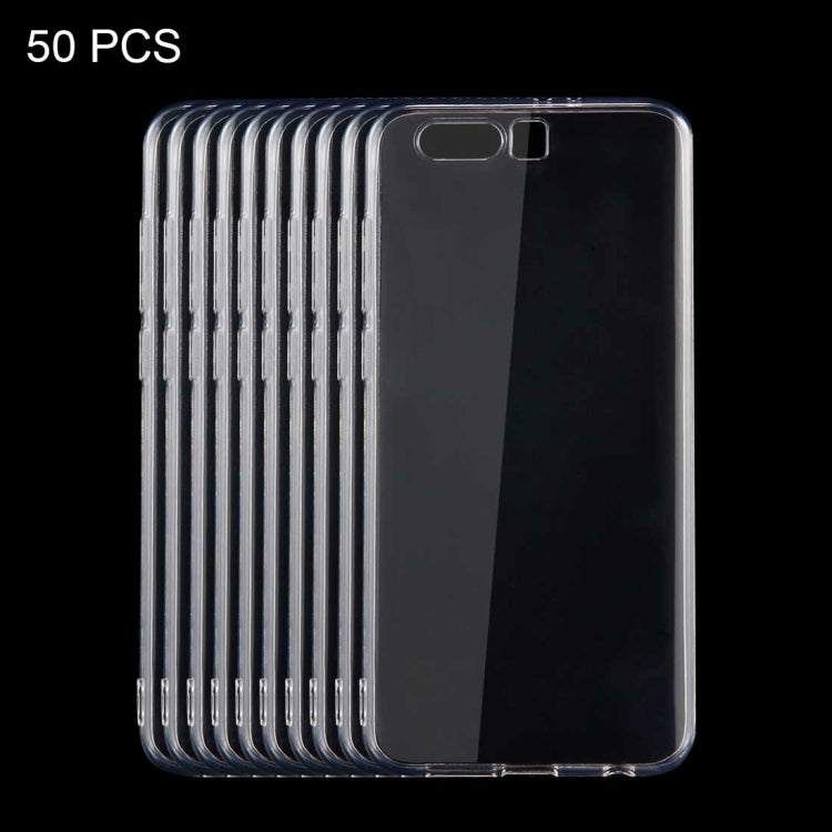 50 PCS for  Huawei Honor 9 0.75mm TPU Transparent Protective Case Back Cover Shell