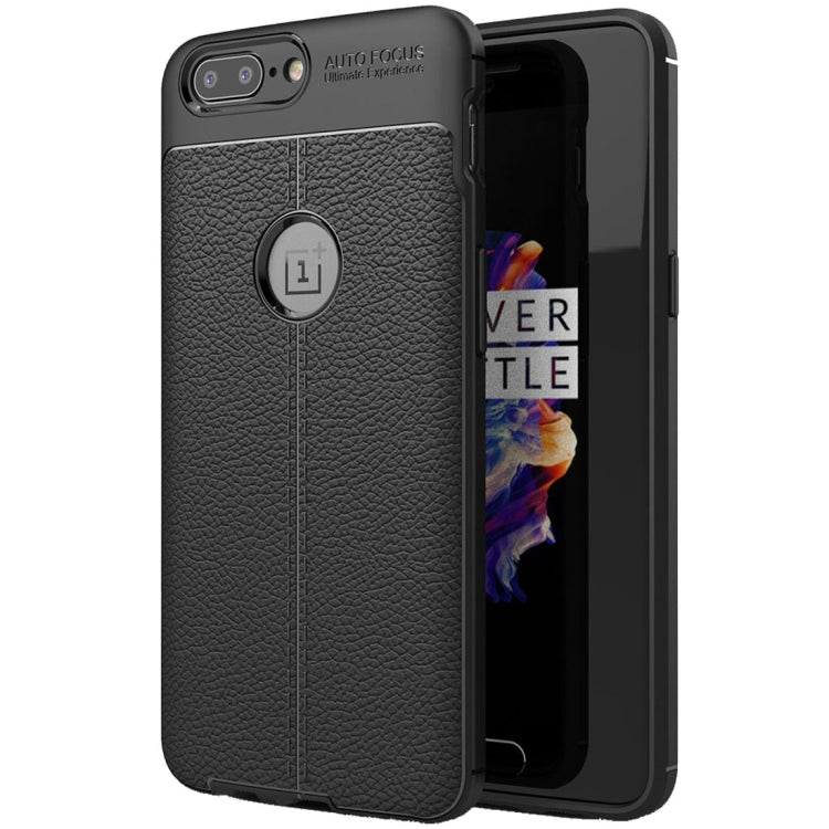 For OnePlus 5 Litchi Texture TPU Protective Back Cover Case