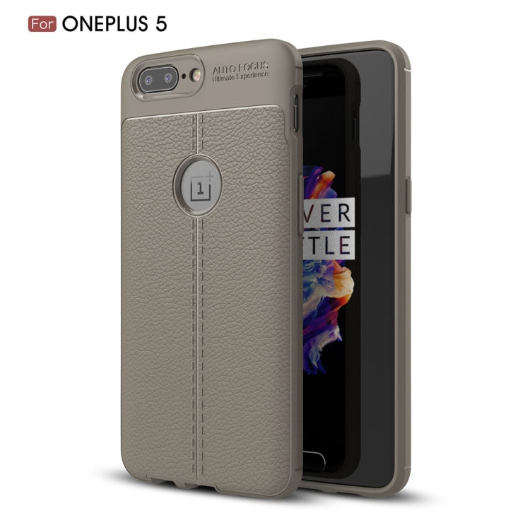 For OnePlus 5 Litchi Texture TPU Protective Back Cover Case