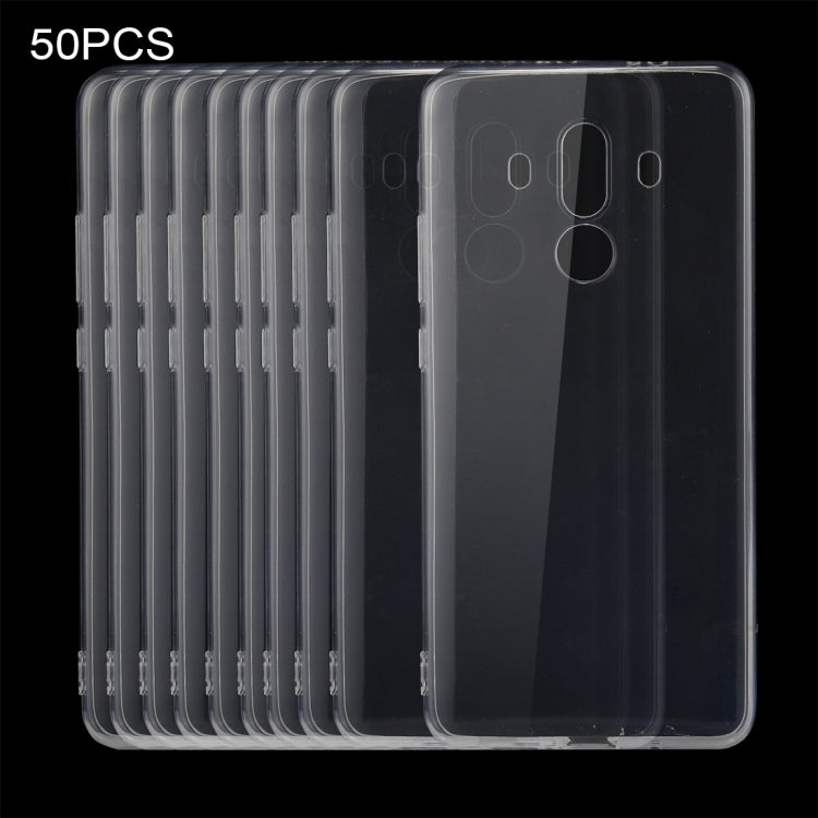 50 PCS for Huawei Mate 10 Pro 0.75mm Ultra-thin Transparent TPU Protective Case