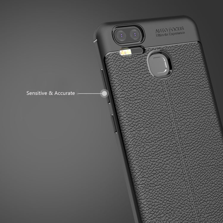 For Asus Zenfone 3 Zoom (ZE553KL) Litchi Texture Soft TPU Anti-skip Protective Cover Back Case