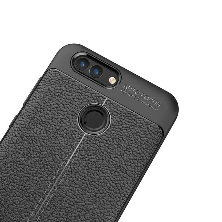 For Huawei  nova 2 Litchi Texture Soft TPU Anti-skip Protective Cover Back Case