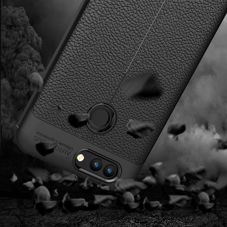 For Huawei  nova 2 Litchi Texture Soft TPU Anti-skip Protective Cover Back Case