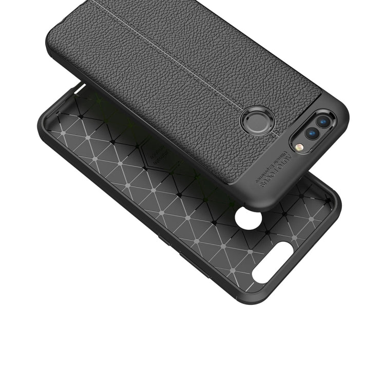 For Huawei  nova 2 Litchi Texture Soft TPU Anti-skip Protective Cover Back Case