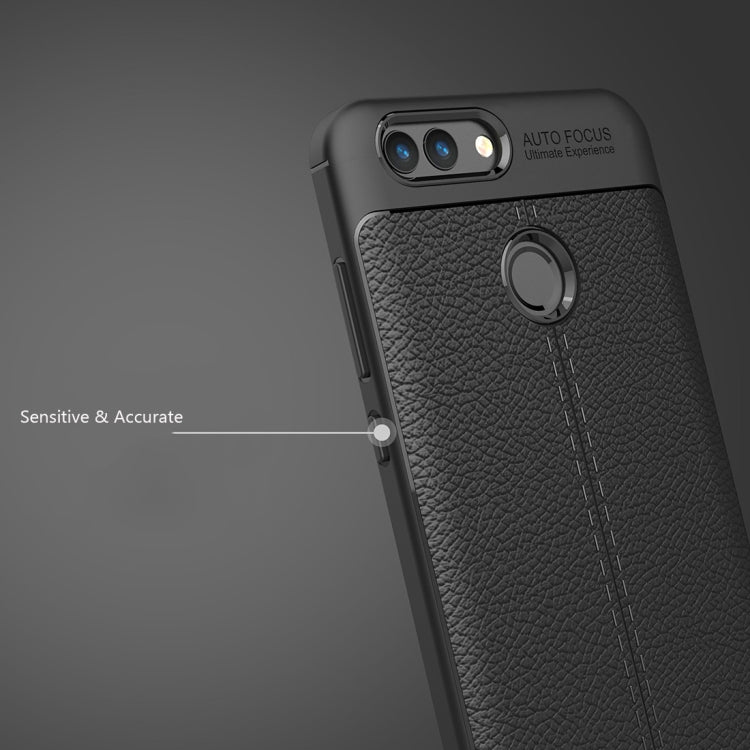 For Huawei  nova 2 Litchi Texture Soft TPU Anti-skip Protective Cover Back Case