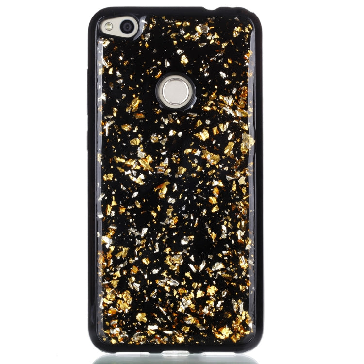 For Huawei  P8 Lite (2017) Gold Foil TPU Protective Back Cover Case