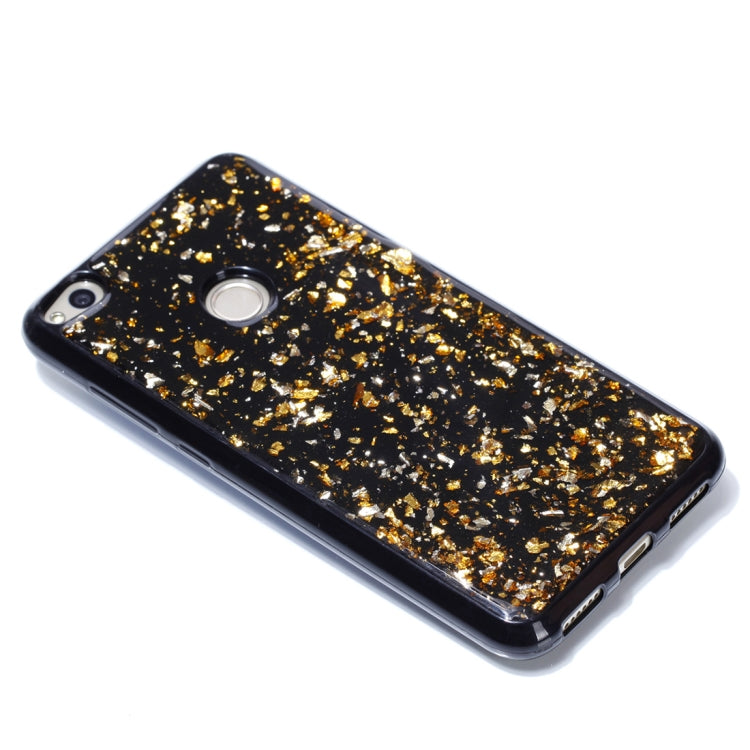 For Huawei  P8 Lite (2017) Gold Foil TPU Protective Back Cover Case