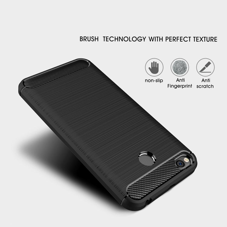 For Xiaomi  Redmi 4X  Brushed Carbon Fiber Texture Shockproof TPU Protective Cover Case