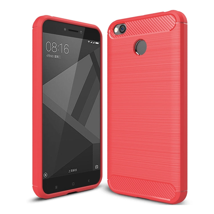 For Xiaomi  Redmi 4X  Brushed Carbon Fiber Texture Shockproof TPU Protective Cover Case