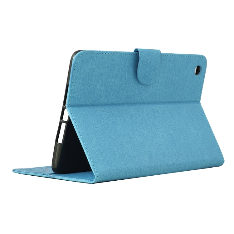 For iPad mini 3 Pressed Flowers Butterfly Pattern Horizontal Flip PU Leather Case with Magnetic Buckle & Holder & Card Slots & Wallet