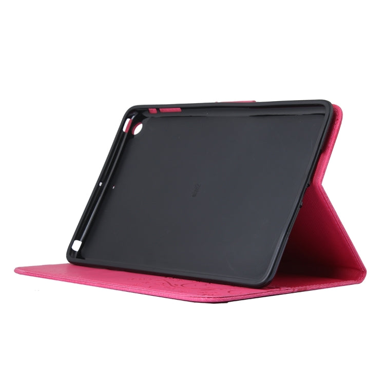 For iPad mini 3 Pressed Flowers Butterfly Pattern Horizontal Flip PU Leather Case with Magnetic Buckle & Holder & Card Slots & Wallet