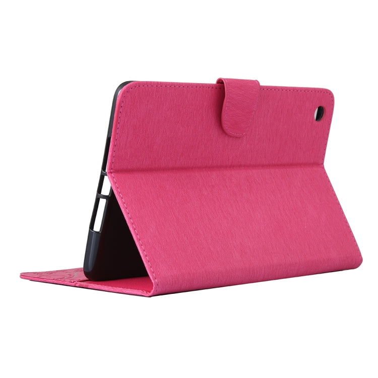 For iPad mini 3 Pressed Flowers Butterfly Pattern Horizontal Flip PU Leather Case with Magnetic Buckle & Holder & Card Slots & Wallet