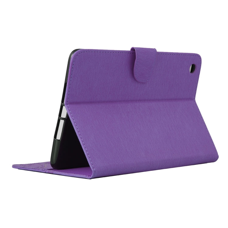For iPad mini 3 Pressed Flowers Butterfly Pattern Horizontal Flip PU Leather Case with Magnetic Buckle & Holder & Card Slots & Wallet