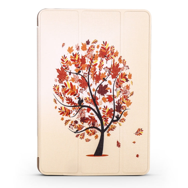 Maple Pattern Horizontal Flip PU Leather Case for iPad mini 3 / 2 / 1, with Three-folding Holder & Honeycomb TPU Cover