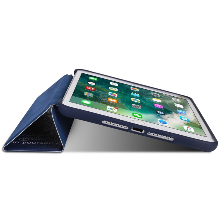 Blue Tree Pattern Horizontal Flip PU Leather Case for iPad mini 3 / 2 / 1, with Three-folding Holder & Honeycomb TPU Cover