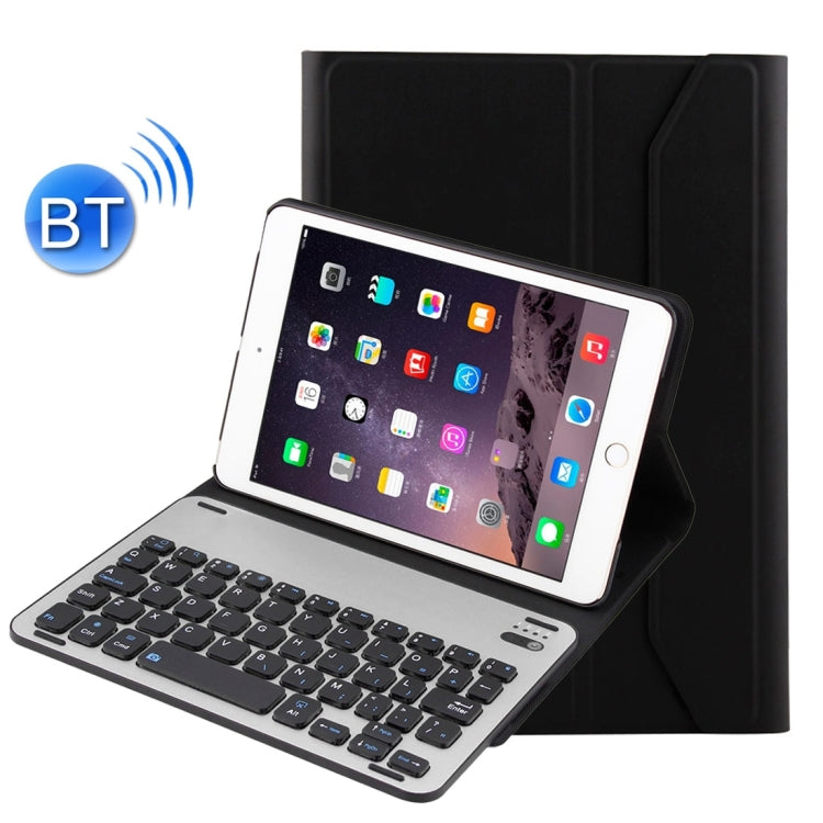 For iPad mini 3 / mini 2 / mini Detachable Aluminum Alloy Bluetooth Keyboard + Lambskin Texture Leather Tablet Case with Holder