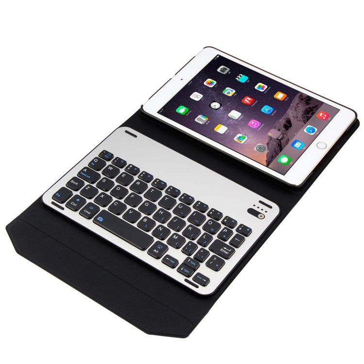 For iPad mini 3 / mini 2 / mini Detachable Aluminum Alloy Bluetooth Keyboard + Lambskin Texture Leather Tablet Case with Holder
