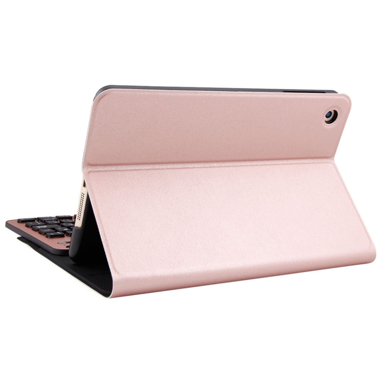For iPad mini 3 / mini 2 / mini Detachable Aluminum Alloy Bluetooth Keyboard + Lambskin Texture Leather Tablet Case with Holder