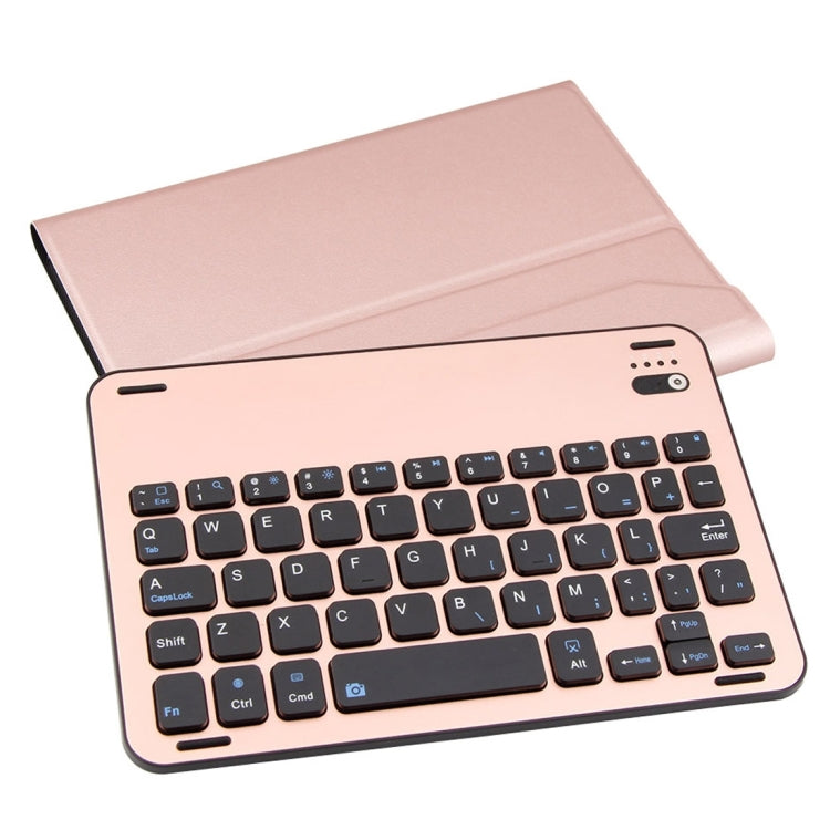 For iPad mini 3 / mini 2 / mini Detachable Aluminum Alloy Bluetooth Keyboard + Lambskin Texture Leather Tablet Case with Holder