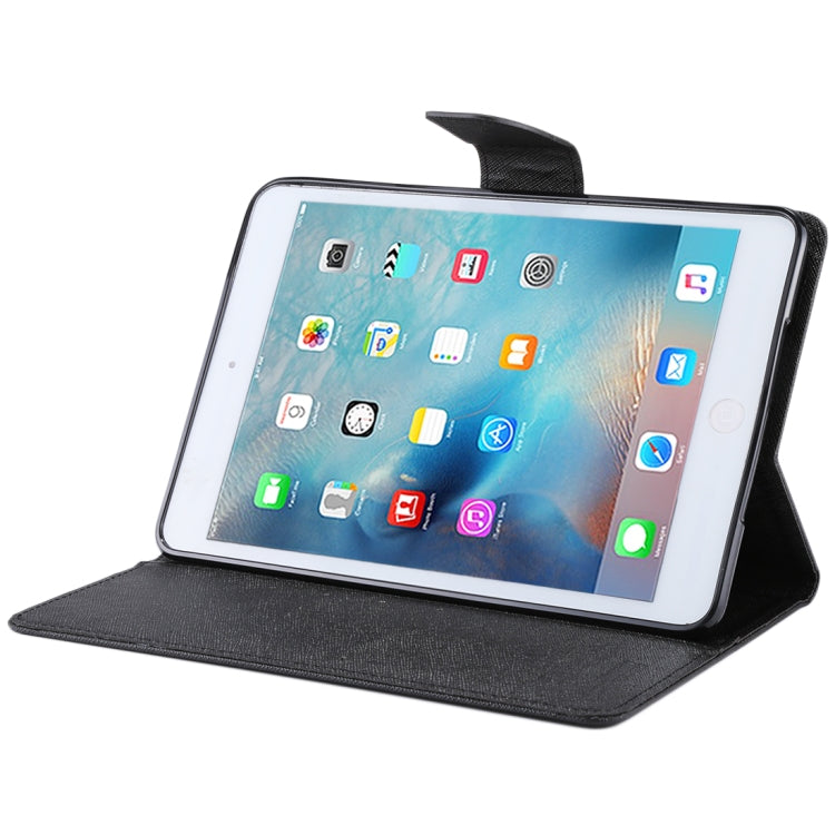 GOOSPERY FANCY DIARY for iPad mini 3 / 2 Cross Texture Leather Case with Card Slot & Holder & Wallet