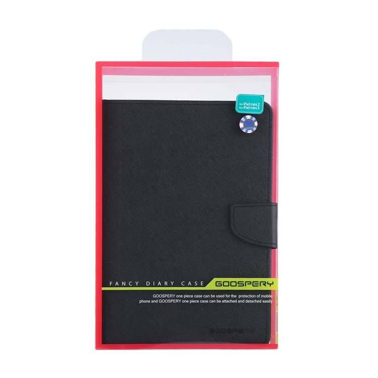 GOOSPERY FANCY DIARY for iPad mini 3 / 2 Cross Texture Leather Case with Card Slot & Holder & Wallet