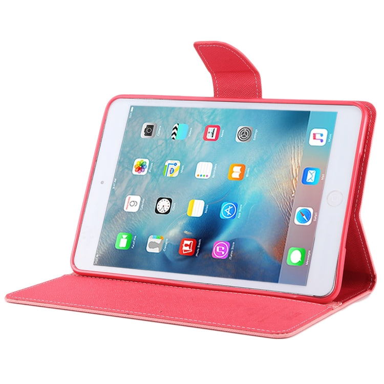 GOOSPERY FANCY DIARY for iPad mini 3 / 2 Cross Texture Leather Case with Card Slot & Holder & Wallet