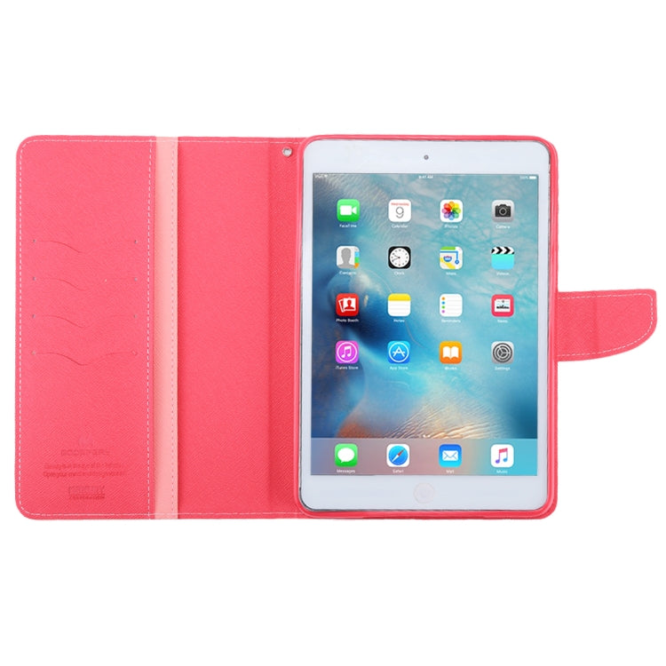 GOOSPERY FANCY DIARY for iPad mini 3 / 2 Cross Texture Leather Case with Card Slot & Holder & Wallet