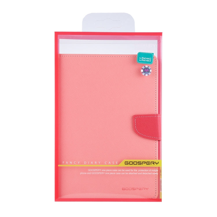 GOOSPERY FANCY DIARY for iPad mini 3 / 2 Cross Texture Leather Case with Card Slot & Holder & Wallet