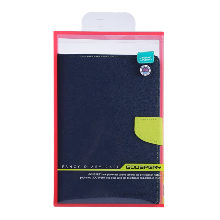 GOOSPERY FANCY DIARY for iPad mini 3 / 2 Cross Texture Leather Case with Card Slot & Holder & Wallet