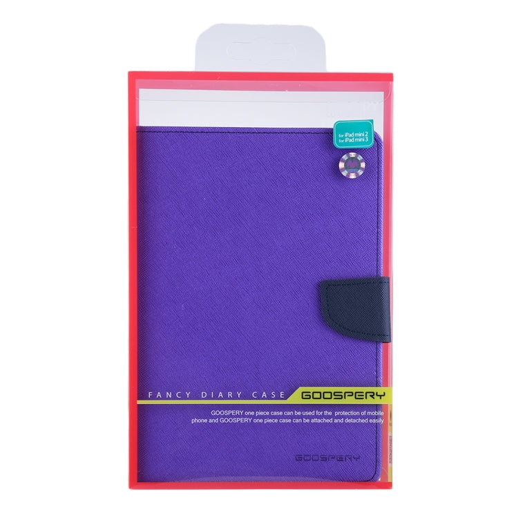 GOOSPERY FANCY DIARY for iPad mini 3 / 2 Cross Texture Leather Case with Card Slot & Holder & Wallet