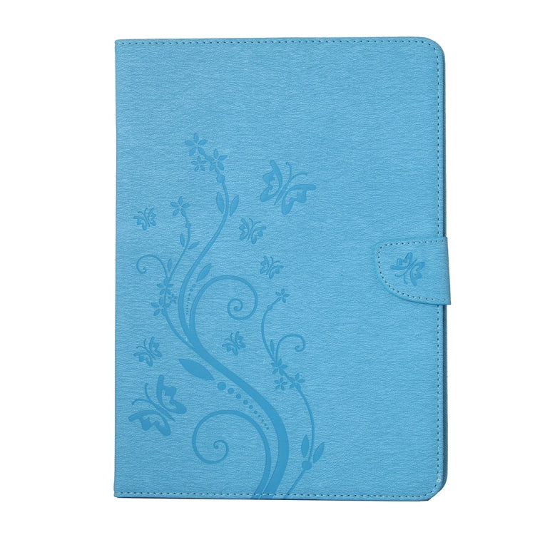 For iPad mini 4 Pressed Flowers Butterfly Pattern Horizontal Flip PU Leather Case with Magnetic Buckle & Holder & Card Slots & Wallet