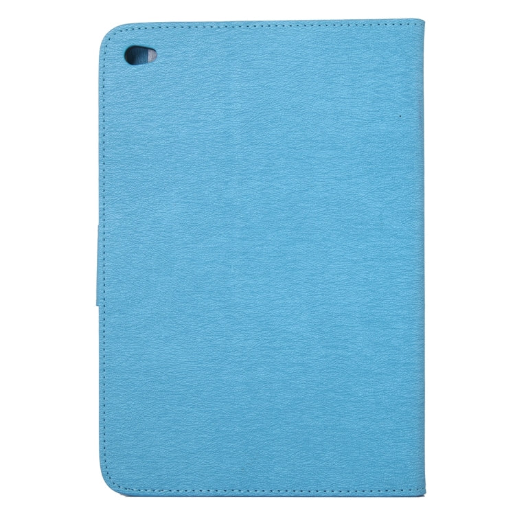 For iPad mini 4 Pressed Flowers Butterfly Pattern Horizontal Flip PU Leather Case with Magnetic Buckle & Holder & Card Slots & Wallet