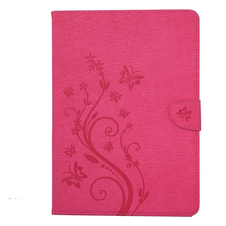 For iPad mini 4 Pressed Flowers Butterfly Pattern Horizontal Flip PU Leather Case with Magnetic Buckle & Holder & Card Slots & Wallet