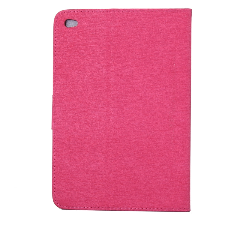 For iPad mini 4 Pressed Flowers Butterfly Pattern Horizontal Flip PU Leather Case with Magnetic Buckle & Holder & Card Slots & Wallet