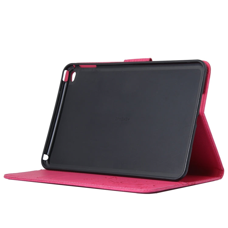 For iPad mini 4 Pressed Flowers Butterfly Pattern Horizontal Flip PU Leather Case with Magnetic Buckle & Holder & Card Slots & Wallet