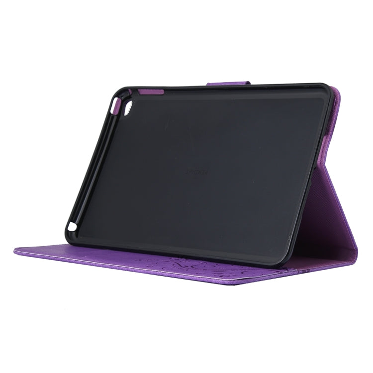 For iPad mini 4 Pressed Flowers Butterfly Pattern Horizontal Flip PU Leather Case with Magnetic Buckle & Holder & Card Slots & Wallet