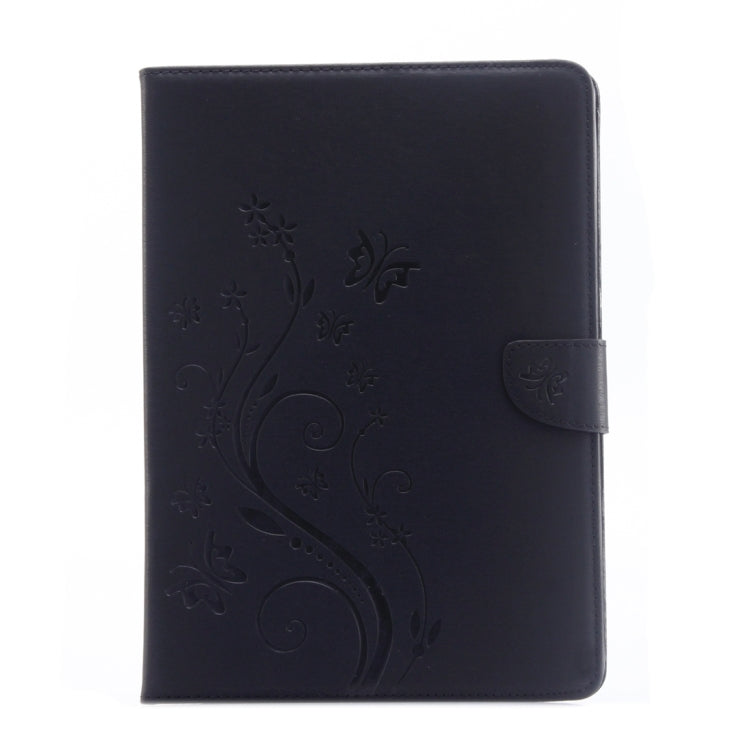 For iPad Pro 9.7inch Pressed Flowers Butterfly Pattern Horizontal Flip PU Leather Case with Magnetic Buckle & Holder & Card Slots & Wallet