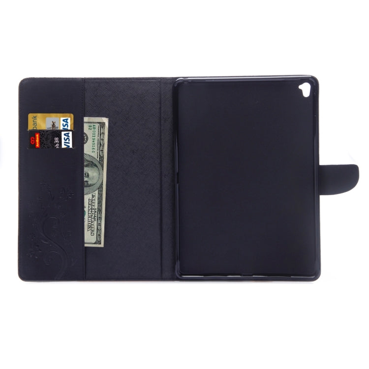 For iPad Pro 9.7inch Pressed Flowers Butterfly Pattern Horizontal Flip PU Leather Case with Magnetic Buckle & Holder & Card Slots & Wallet