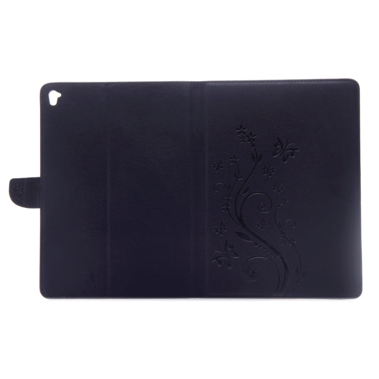 For iPad Pro 9.7inch Pressed Flowers Butterfly Pattern Horizontal Flip PU Leather Case with Magnetic Buckle & Holder & Card Slots & Wallet