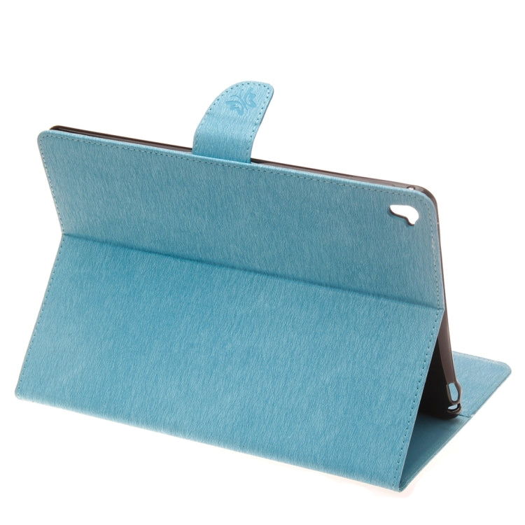 For iPad Pro 9.7inch Pressed Flowers Butterfly Pattern Horizontal Flip PU Leather Case with Magnetic Buckle & Holder & Card Slots & Wallet