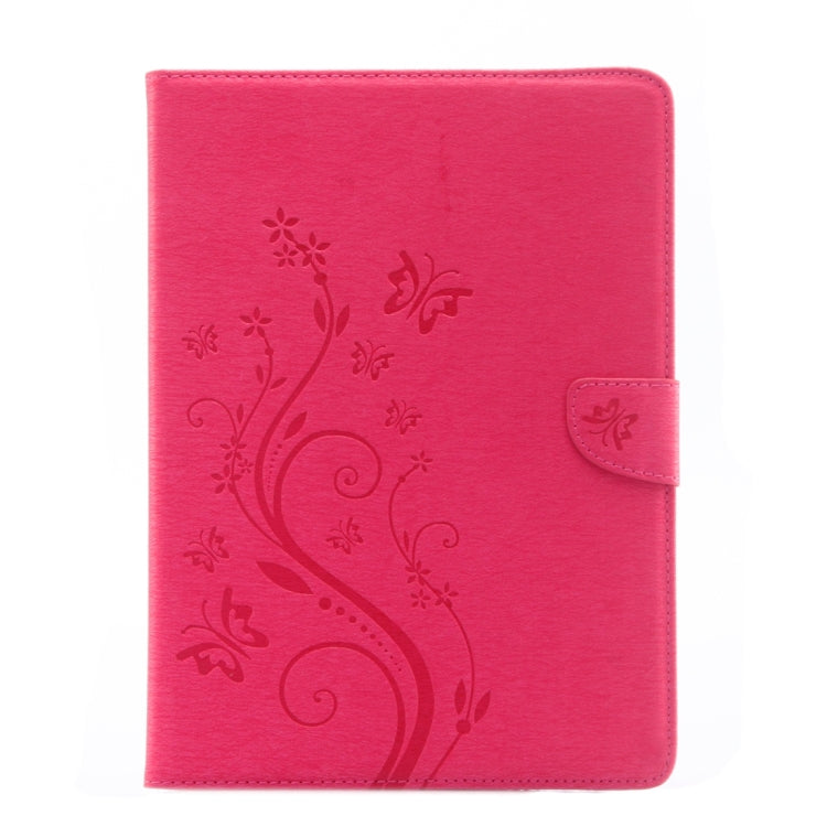 For iPad Pro 9.7inch Pressed Flowers Butterfly Pattern Horizontal Flip PU Leather Case with Magnetic Buckle & Holder & Card Slots & Wallet