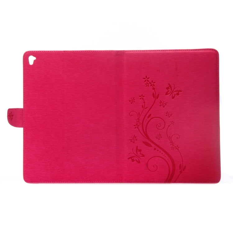 For iPad Pro 9.7inch Pressed Flowers Butterfly Pattern Horizontal Flip PU Leather Case with Magnetic Buckle & Holder & Card Slots & Wallet