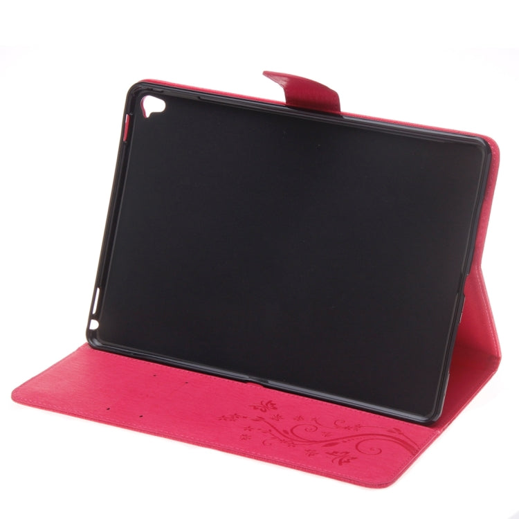 For iPad Pro 9.7inch Pressed Flowers Butterfly Pattern Horizontal Flip PU Leather Case with Magnetic Buckle & Holder & Card Slots & Wallet